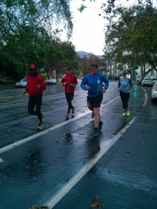 My smaller running group today... and I'm perfectly hidden in this photo.